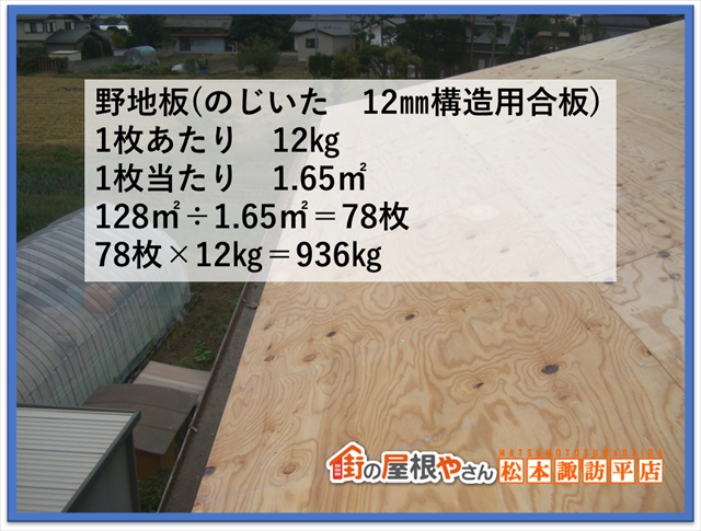 安曇野市屋根葺き替え　野地板敷設